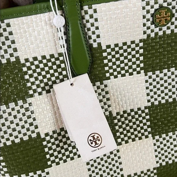 NWT Tory Burch Leather Woven Tote Bag - Picture 9 of 12